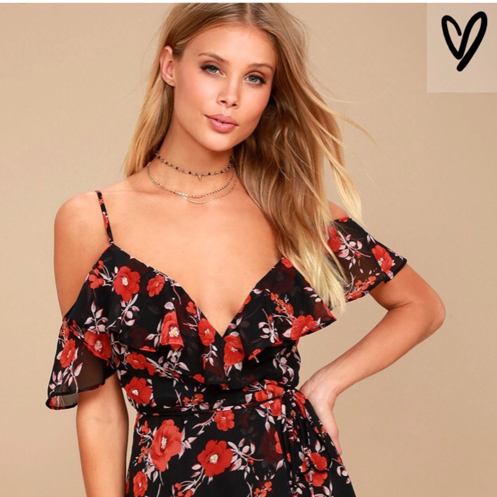 Lulus Floral Wrap Dress
